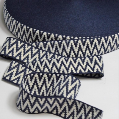 Gurtband Jaquard | Chevron dunkelblau